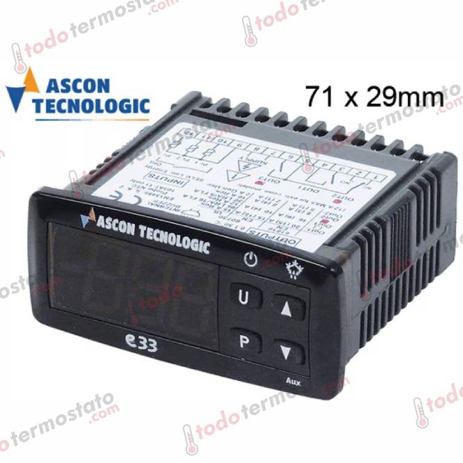 Termostato TECNOLOGIC E33DRRRVVIABE Rango -50 a +109°C 1 Termostato marca TECNOLOGIC E33DRRRVVIABE Rango de -50 a +109°C