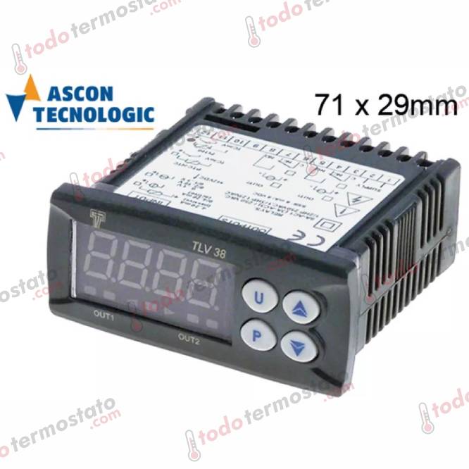 Termostato TECNOLOGIC K38VFCE Rango -200 a 1760°C 1 Termostato marca TECNOLOGIC K38VFCE Rango de -200 a 1760°C