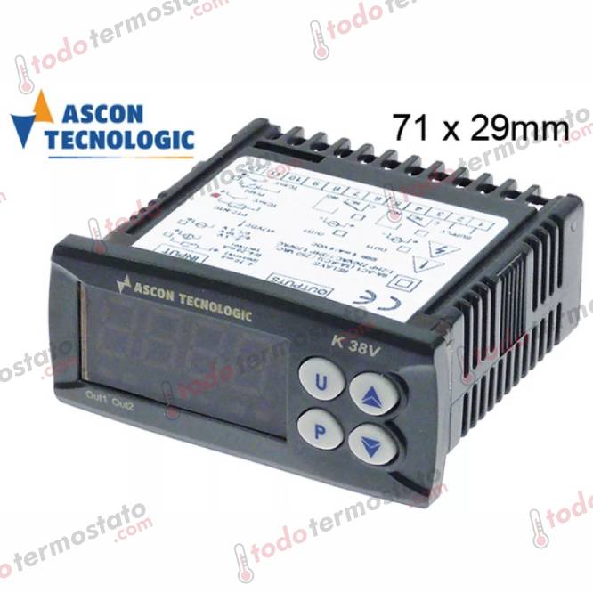 Termostato TECNOLOGIC K38VFEE Rango -55 a 1760°C 1 Termostato marca TECNOLOGIC K38VFEE Rango de -55 a 1760°C