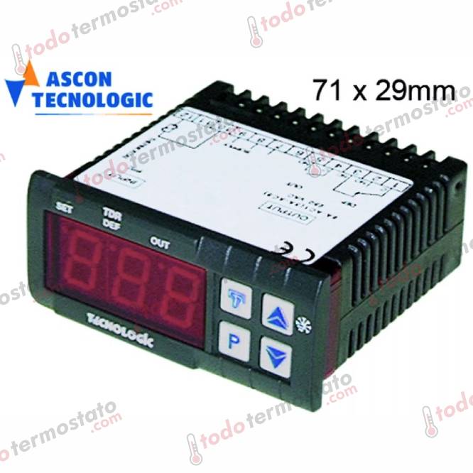 Termostato TECNOLOGIC TDR21P Rango -55 a +99°C 1 Termostato marca TECNOLOGIC TDR21P Rango de -55 a +99°C