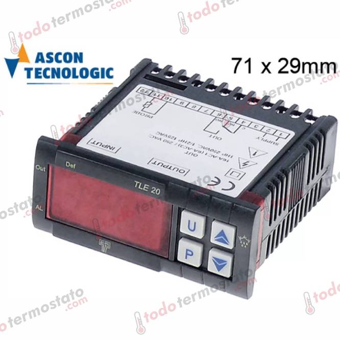 Termostato TECNOLOGIC TLE20 Rango -50 a +150°C 1 Termostato marca TECNOLOGIC TLE20 Rango de -50 a +150°C