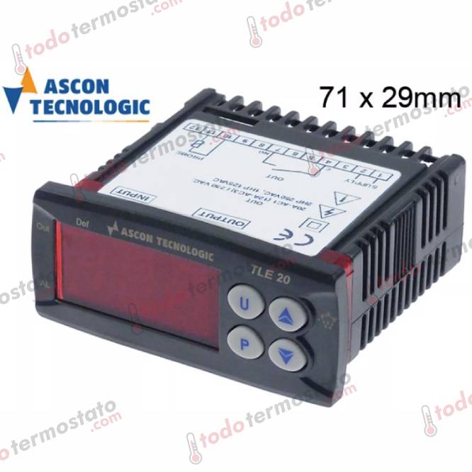 Termostato TECNOLOGIC TLE20DHK Rango -50 a +150°C 1 Termostato marca TECNOLOGIC TLE20DHK Rango de -50 a +150°C