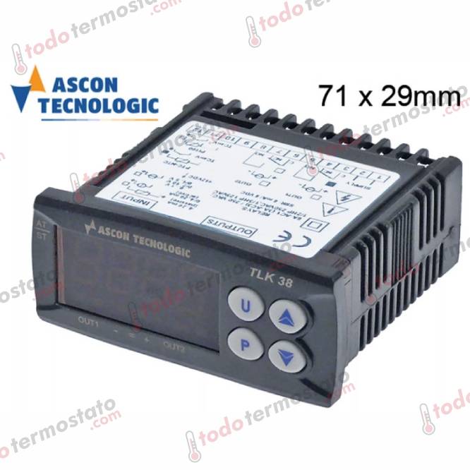 Termostato TECNOLOGIC TLK38HER Rango -50 a +150°C 1 Termostato marca TECNOLOGIC TLK38HER Rango de -50 a +150°C