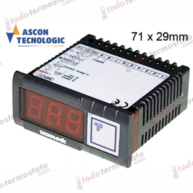 Termostato TECNOLOGIC TLV38FC Rango -200 a 1760°C 1 Termostato marca TECNOLOGIC TLV38FC Rango de -200 a 1760°C