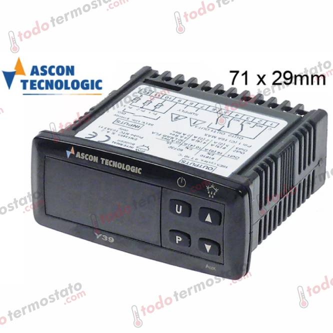 Termostato TECNOLOGIC Y39GRRR Rango -50 +150°C 1 Termostato marca TECNOLOGIC Y39GRRR Rango de -50 +150°C